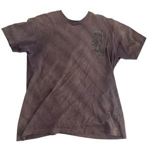 Vintage Rawyalty Shirt Mens XL Brown Y2K Cybergoth Crystal Affliction Punk‎ Glam